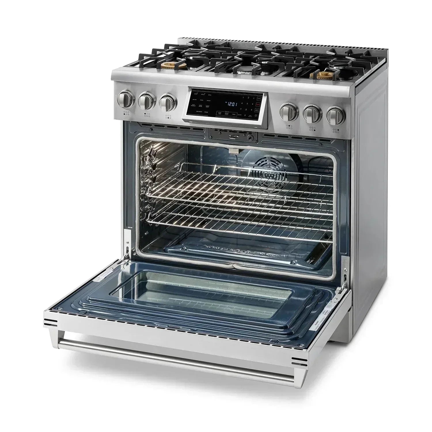 Thor Kitchen Appliance Package - 36 In. Gas Range, Range Hood, Microwave Drawer, AP-TRG3601-W-4