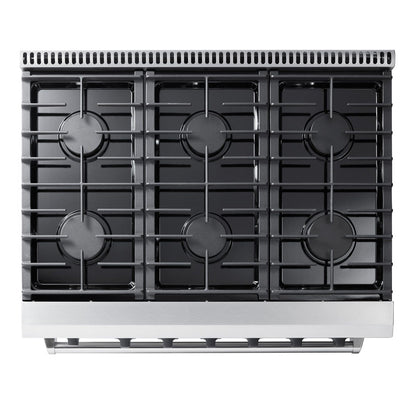 Thor Kitchen Appliance Package - 36 in. Gas Range, Refrigerator, Dishwasher - AP-LRG3601U-2
